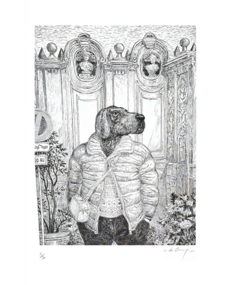 Gravura De Crécy - Chien de Rome II