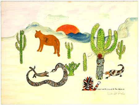 Litografia De Saint Phalle - Chief white cloud to the rescue