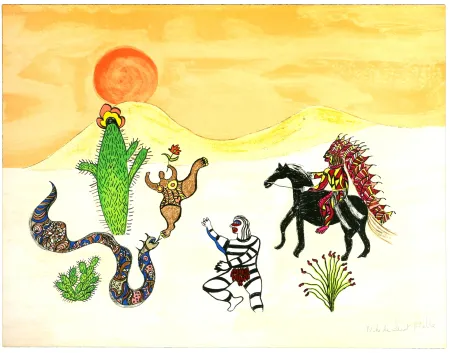 Litografia De Saint Phalle - Le Chef Indien