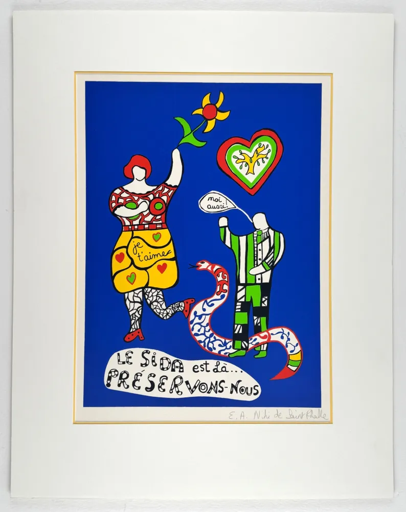 Serigrafia De Saint Phalle - Le Sida est là… préservons-nous 