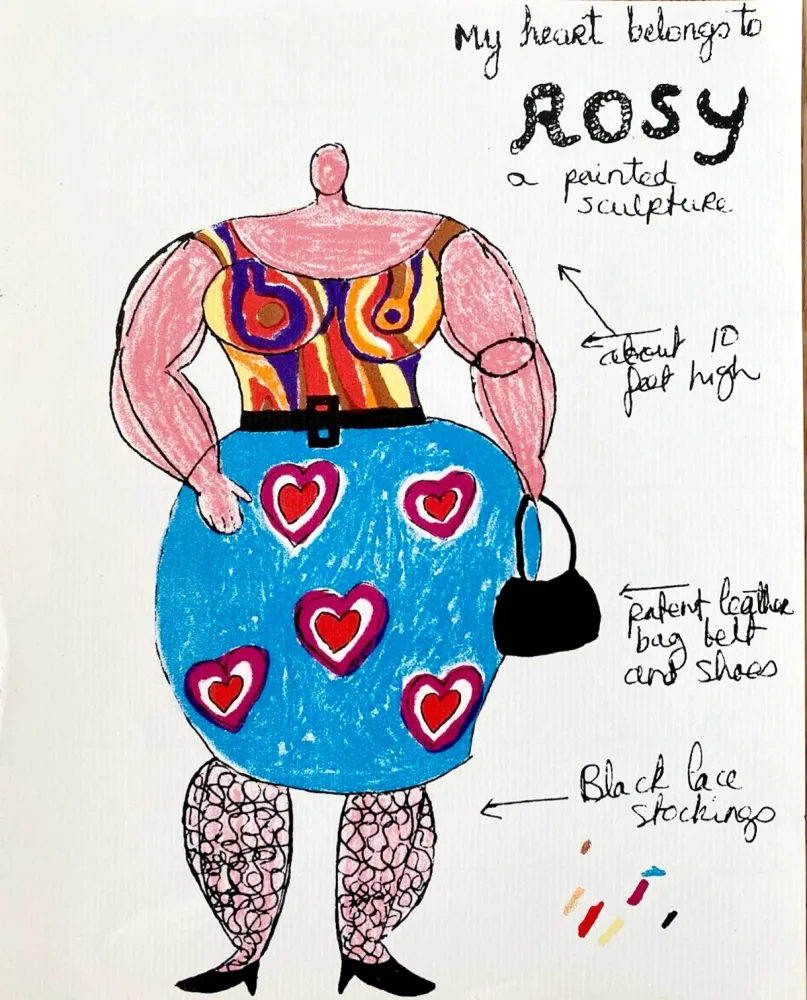 Litografia De Saint Phalle - Nanas - Rosy