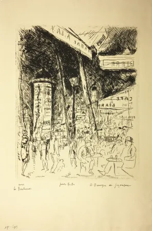 Água-Forte De Segonzac - LE BOULEVARD MONTPARNASSE. Pour Bubu, 1929.