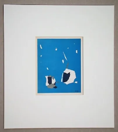 Litografia De Stael - Composition sur fond bleu ciel