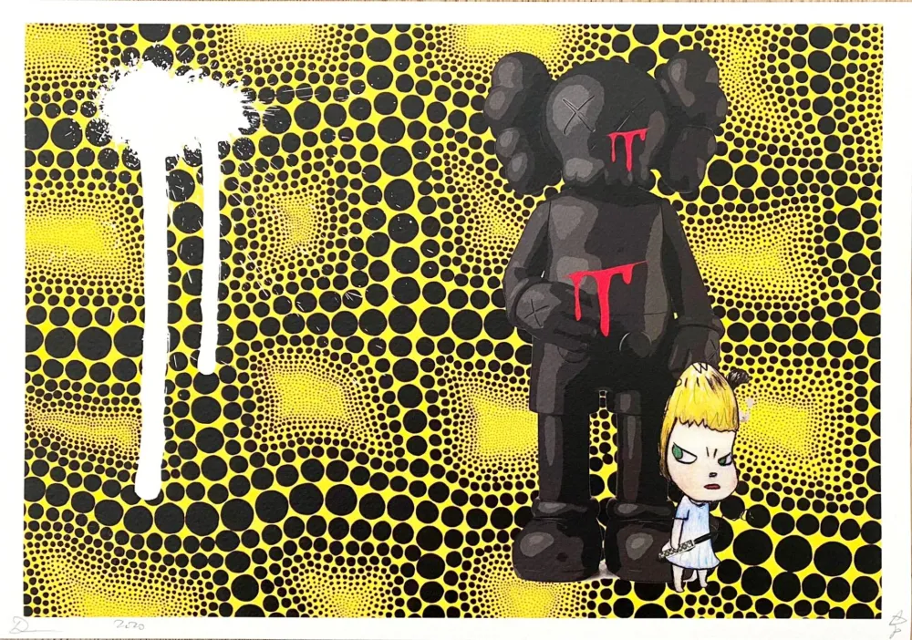 Gravura Digital Death Nyc - Kaws & Angry Girl