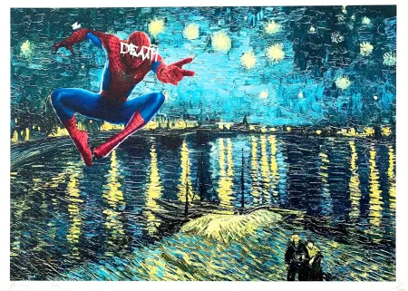 Gravura Digital Death Nyc - Spiderman Starry Night
