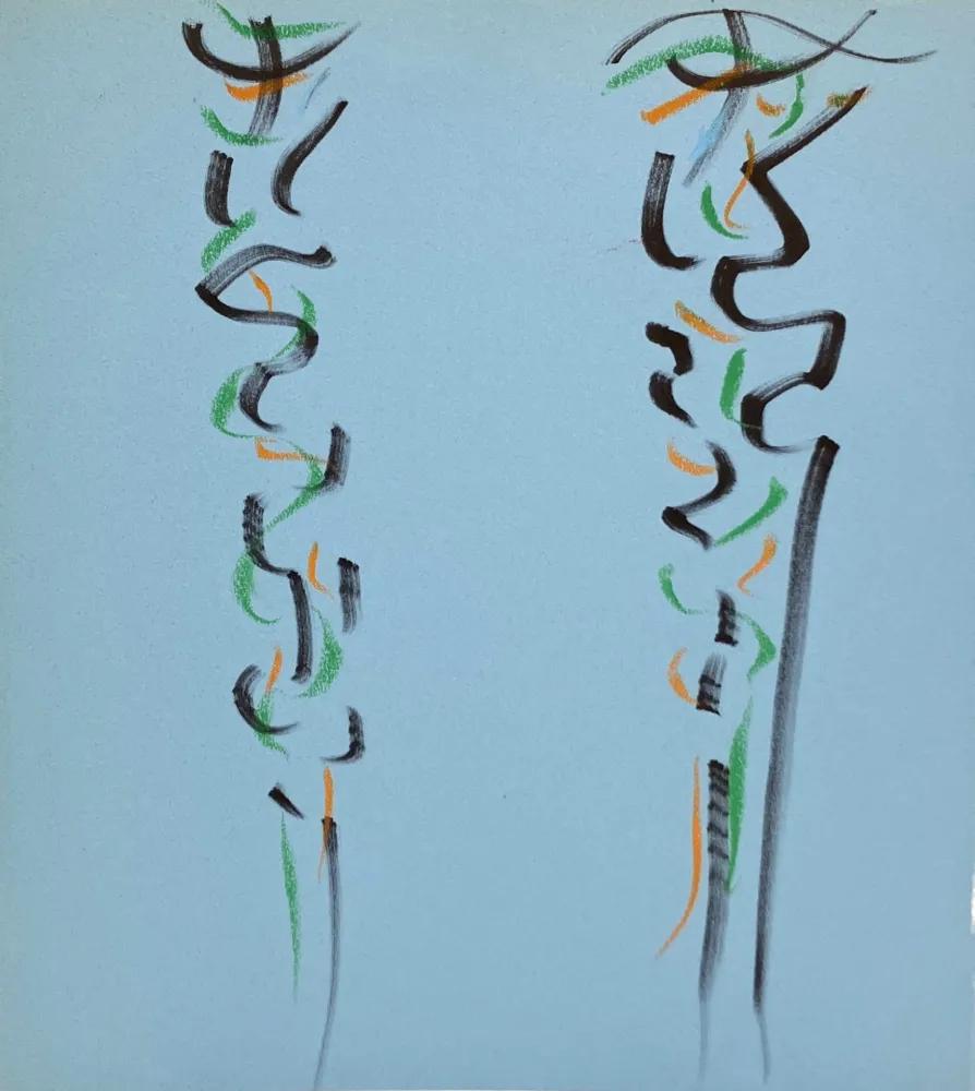 Sem Técnica Debré - Pastels sur papier bleu, 1991. 