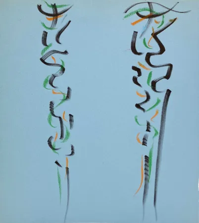 Sem Técnica Debré - Pastels sur papier bleu, 1991. 
