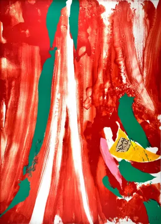 Litografia Debré - Xian rouge et orange 