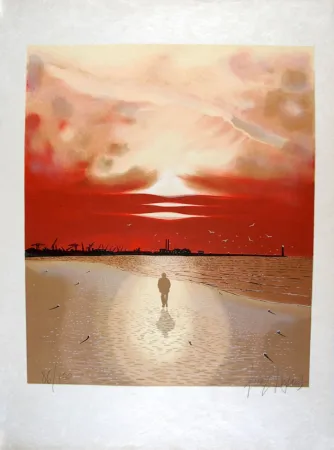 Litografia Degans - Le Poète et la Mer