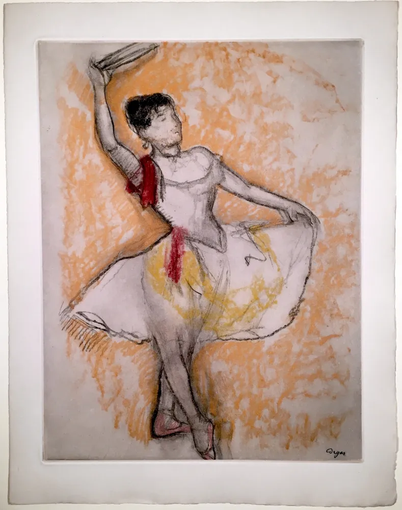 Água-Forte E Água-Tinta Degas - Danseuse au tambourin (1882)