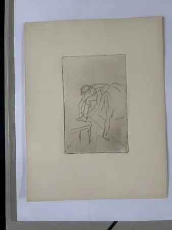 Água-Forte Degas - Danseuse mettant son chausson