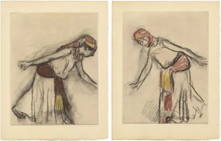 Água-Forte E Água-Tinta Degas - Danseuse orientale : 2 études (vers 1890)