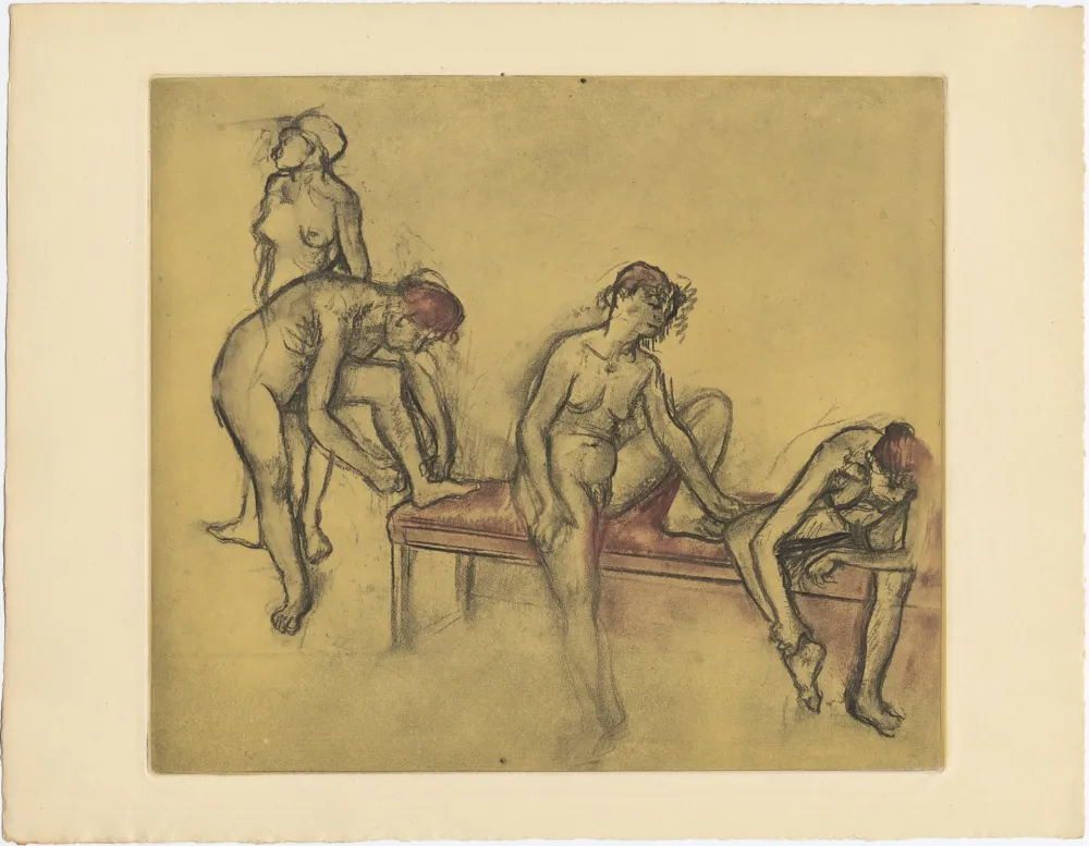 Água-Forte E Água-Tinta Degas - Groupe de danseuses (étude du nus et mouvements. 1897)