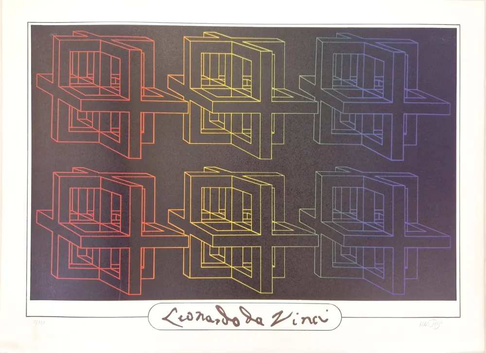 Litografia Del Pezzo -  Leonardo da Vinci 