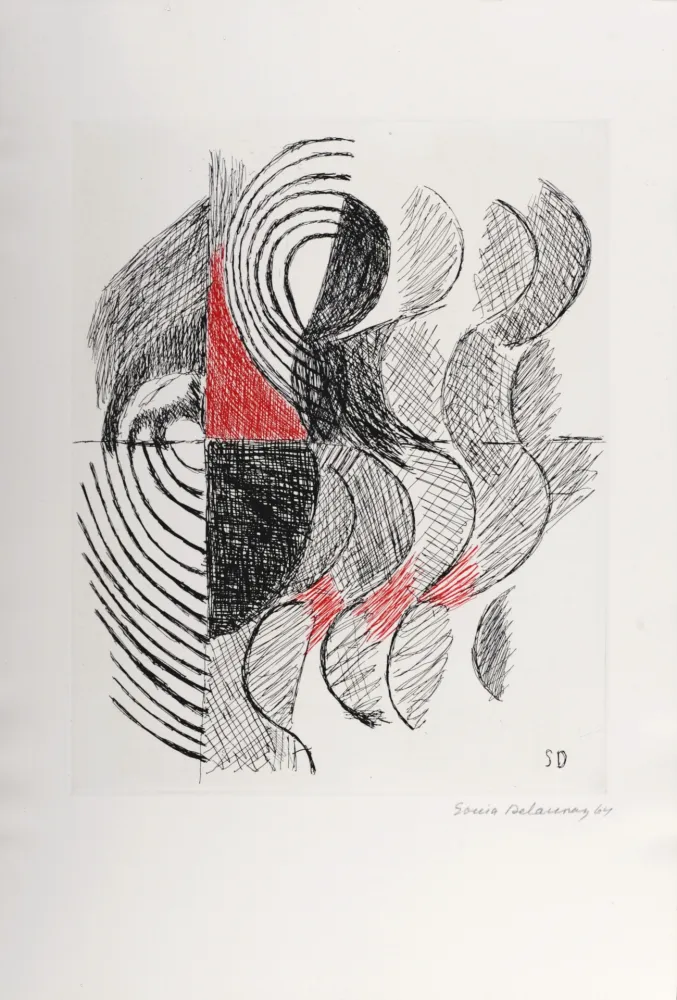 Gravura Delaunay - Composition, 1965 - Hand-signed