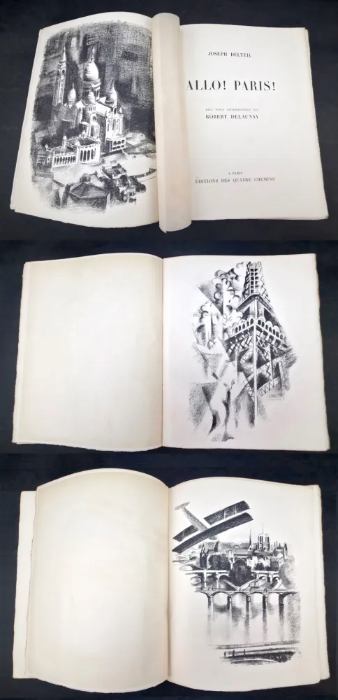 Livro Ilustrado Delaunay - J. Delteil. ALLÔ ! PARIS ! avec 20 lithographies par Robert Delaunay (1929)