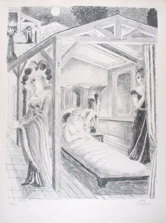 Litografia Delvaux - La Mer est proche