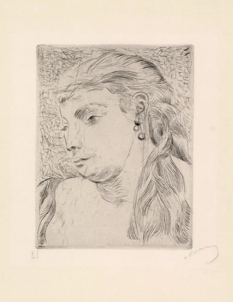 Água-Forte E Água-Tinta Derain - Tête de femme avec une tresse