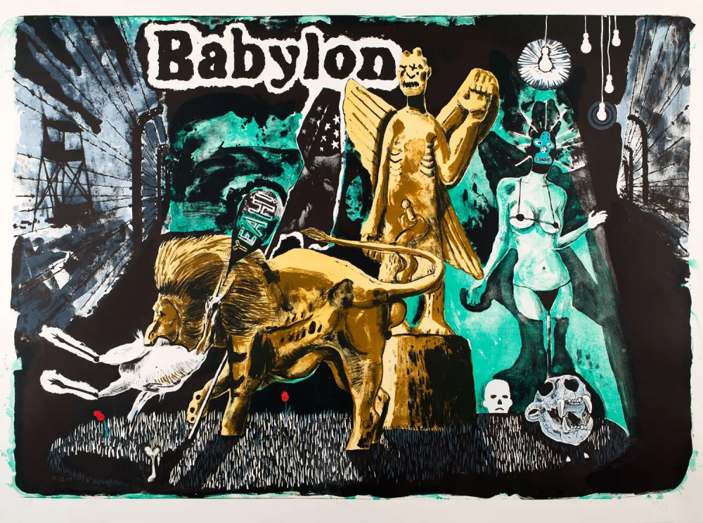 Litografia Deroubaix - Babylon
