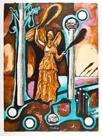 Litografia Deroubaix - Furie