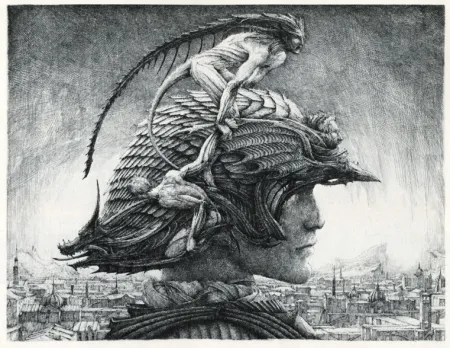 Gravura Desmazières - Casque d'Apparat/Head of a soldier