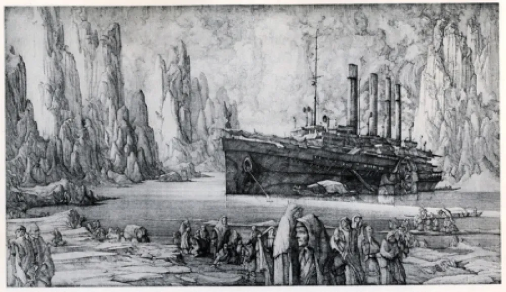 Gravura Desmazières - Le Debarquement