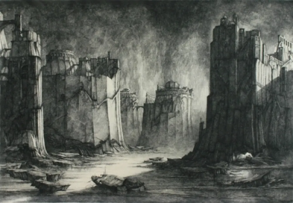 Gravura Desmazières - Terres Inconnus