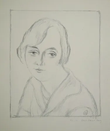 Litografia Dessouslavy - Portrait d’une jeune femme. 