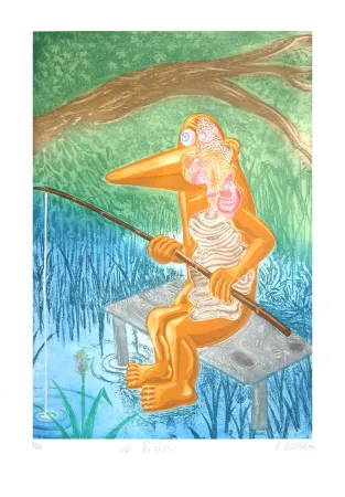 Gravura Di Rosa - Le Pêcheur