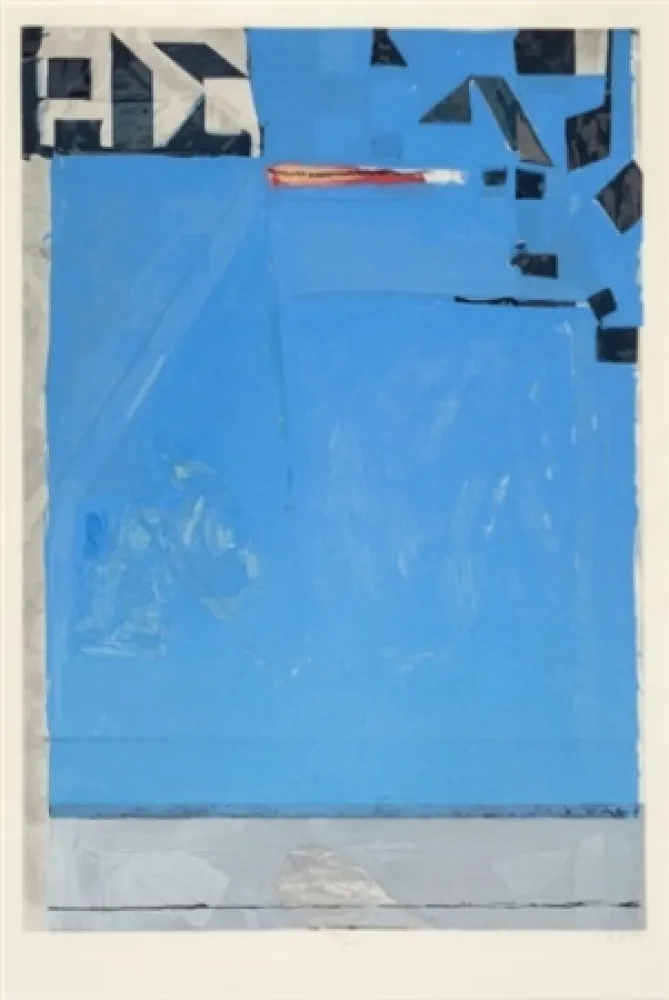 Xilogravura Diebenkorn - Blue with Red