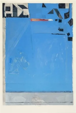 Xilogravura Diebenkorn - Blue with Red