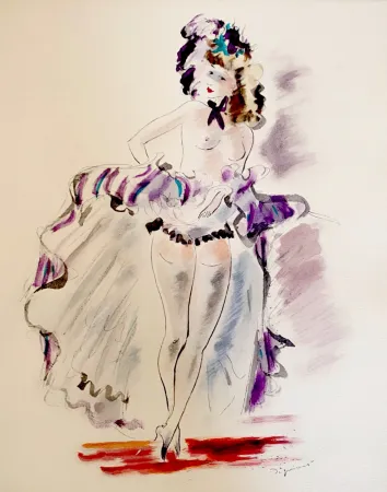 Litografia Dignimont - Avant l'entrée en scène