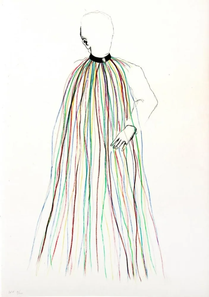 Litografia Dine - Dorian Gray in Multi-Colored Vinyl Stripe Cape