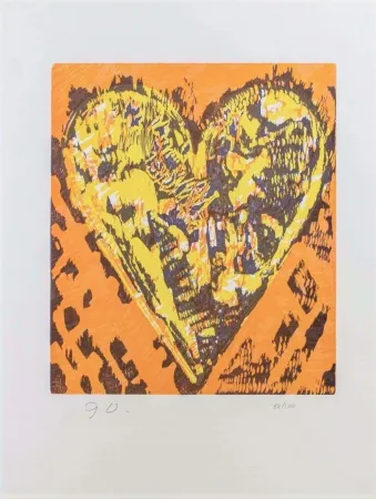 Xilogravura Dine - Woodcut Heart