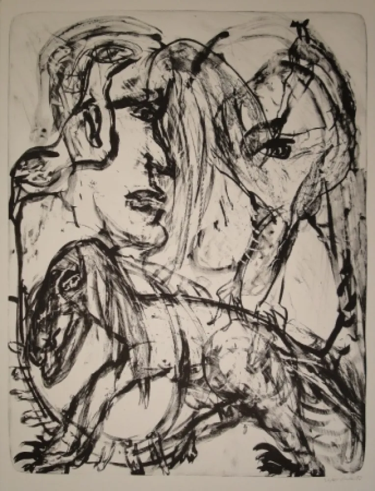 Litografia Disler - Mensch und Tier