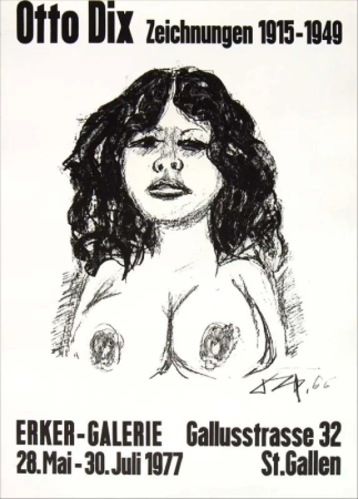 Litografia Dix - Halbakt von vorn