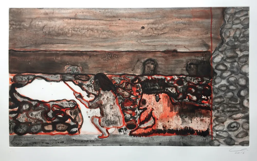 Gravura Doig - Painting a Cloud on a Wall