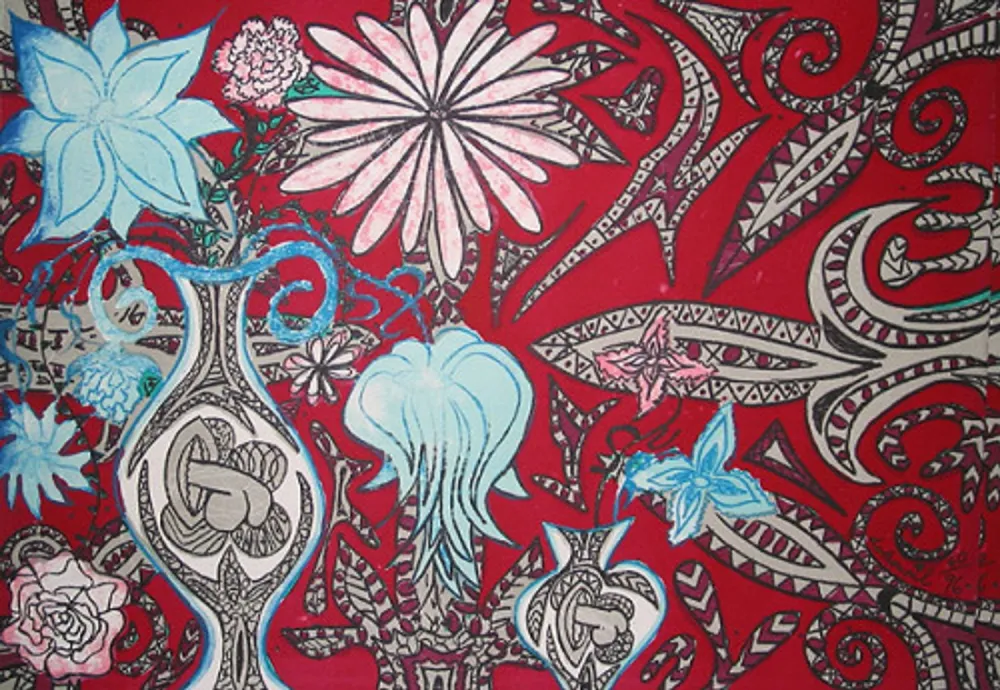 Litografia Dokoupil - Untitled (red)