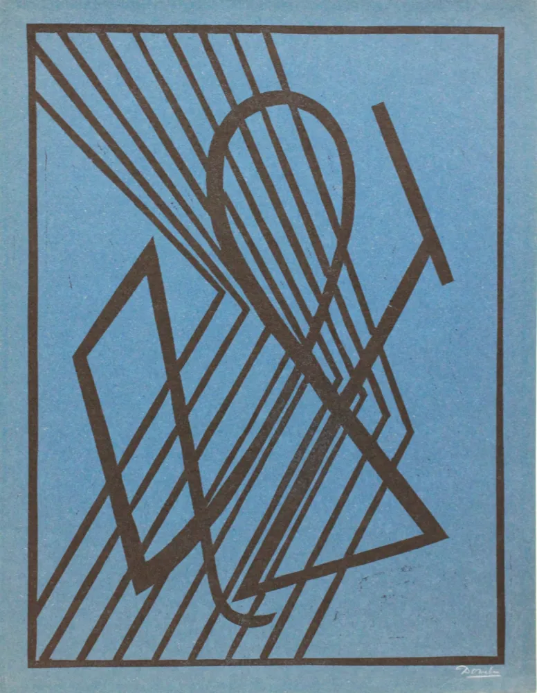 Linogravura Domela - Der Leser (The reader)