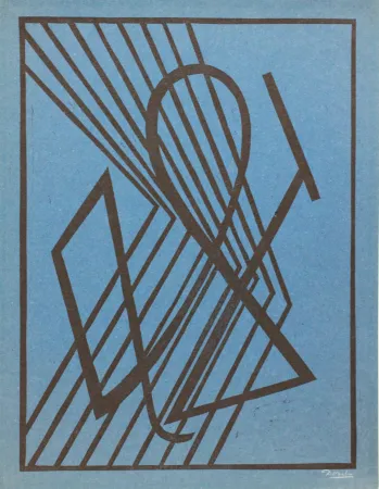 Linogravura Domela - Der Leser (The reader)