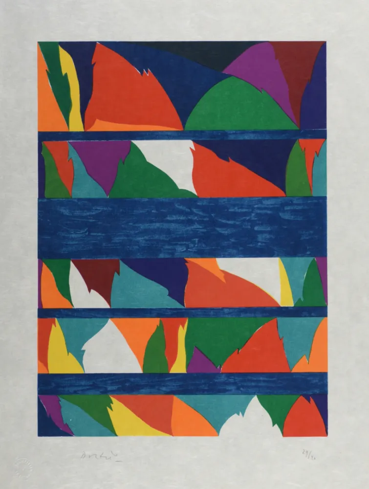 Litografia Dorazio - Composition (#F), 1976 - Hand-signed