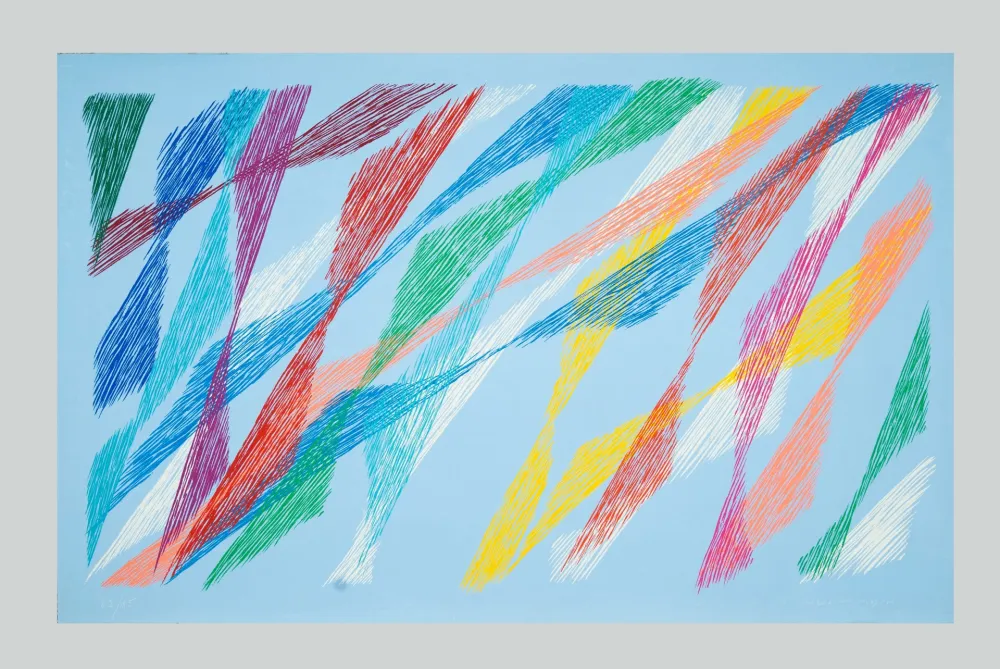 Serigrafia Dorazio - Composizione azzurra