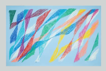 Serigrafia Dorazio - Composizione azzurra