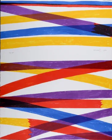 Litografia Dorazio - Senza Titolo - Hand-signed