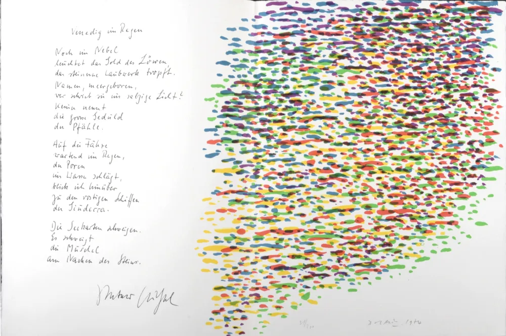 Litografia Dorazio - Venedig im Regen, 1974 - Hand-signed