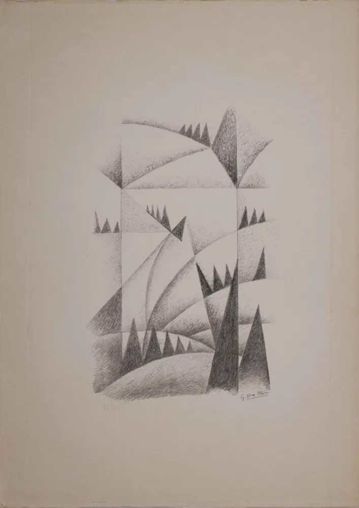 Litografia Dottori - Fiumi e rocce