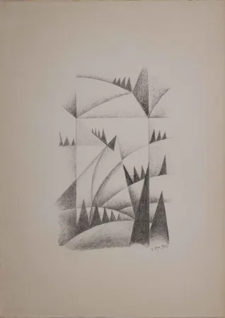 Litografia Dottori - Fiumi e rocce