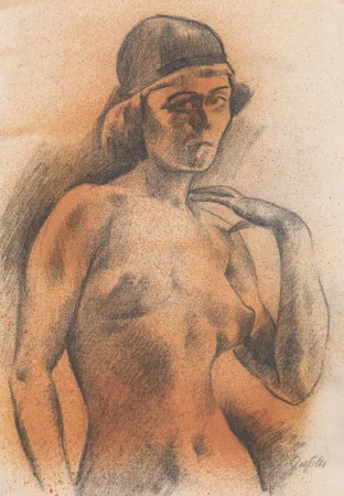 Sem Técnica Dressler - Weiblicher Akt mit Kopfbedeckung