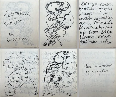Livro Ilustrado Dubuffet - LABONFAM ABEBER PAR INBO NOM (1950)