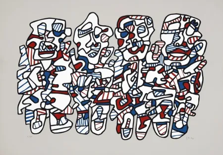 Serigrafia Dubuffet - Quatre personnages